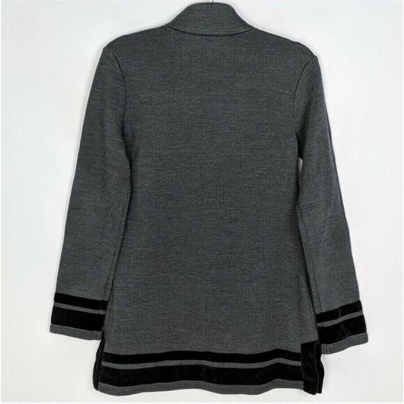 Soft Surroundings Womens XL Runway Pullover Velvet Trim Tunic Wool Sweater Knit - Picture 3 of 13